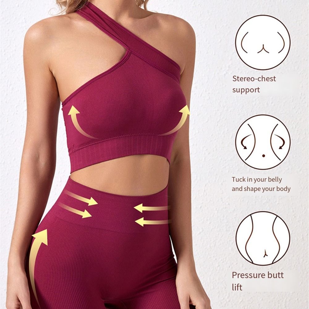 طقم رياضي نسائي مريح بدون خياط - مراجعة Seamless Ribbed Workout Tank Top وسعره