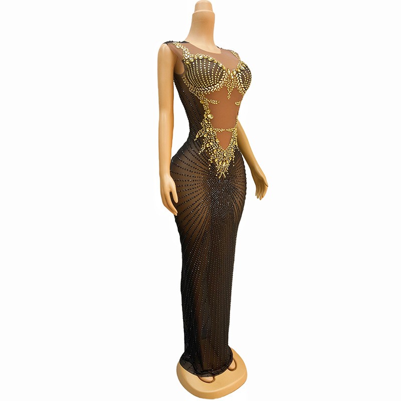 سباركلي فاخر حجر الراين تمتد ش - مراجعة Sparkly Rhinestone Club Party Dress وسعره